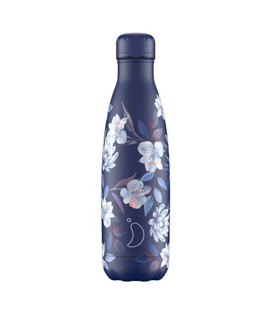 Botella Chillys Floral - Botella de agua reutilizable térmica Modelo Flores  azules