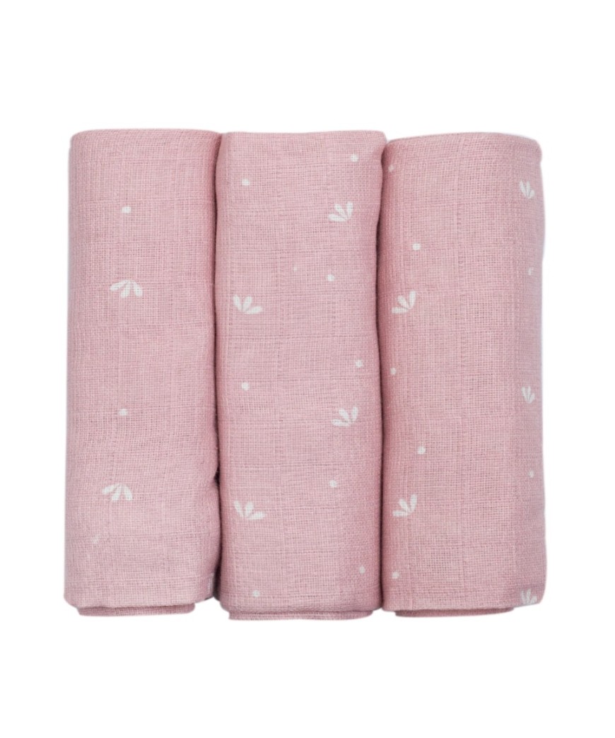 Set de 3 muselinas de algodón 70x70