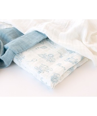 Set de 3 muselinas sky Kiokids 70x70cm para bebé en Silbetika