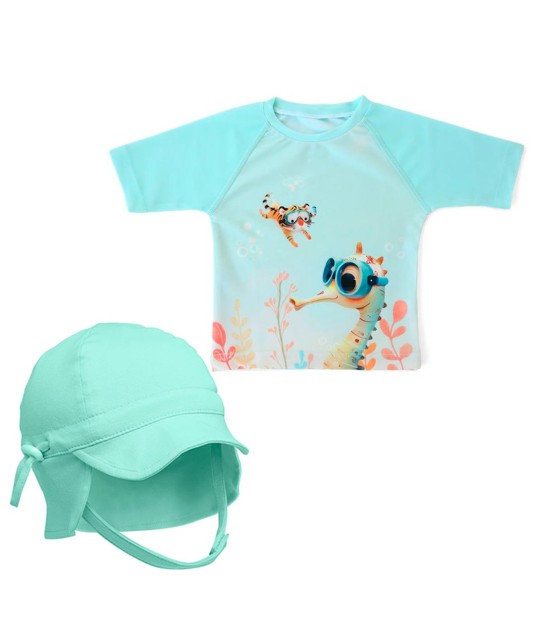 Pack Gorro y camiseta solar Ocean Kiokids