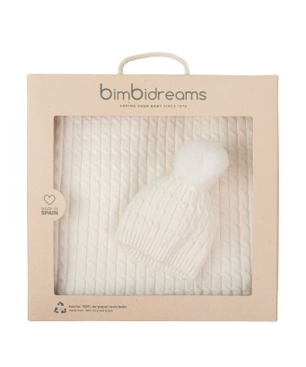 Manta con gorrito de punto para bebé Bimbidreams