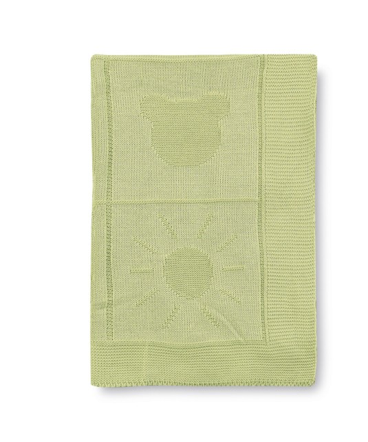 Manta toquilla de bebé Tricot verde 100% Algodón