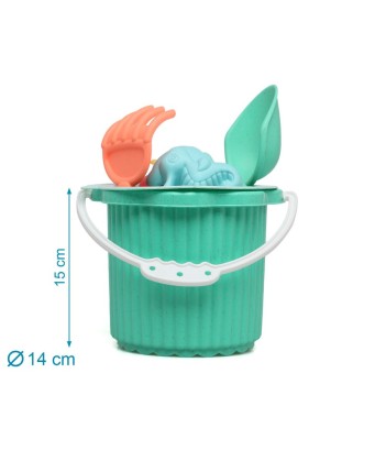 KioKids Set cubo de playa con 7 piezas +18 meses