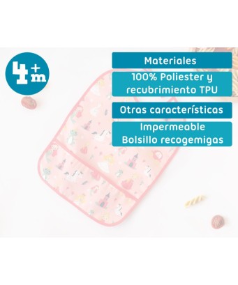 Babero impermeable de dibujos KioKids para bebés +4 meses