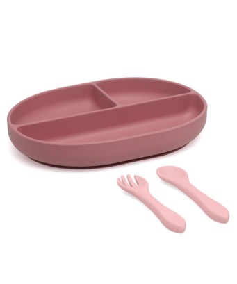 Set Vajilla rosa de 3 piezas KioKids