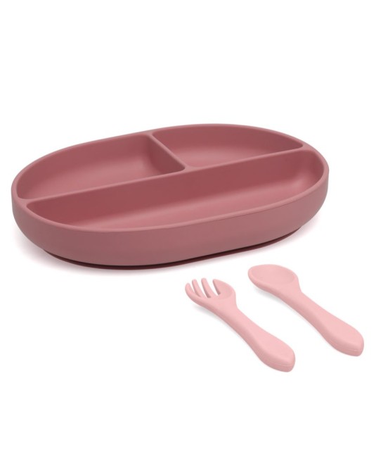 Set Vajilla rosa de 3 piezas KioKids