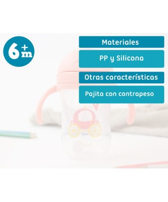 Kiokids Taza de aprendizaje con dibujos 300 ml +6 meses