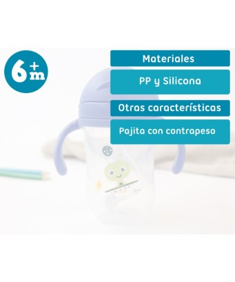 Kiokids Taza de aprendizaje con dibujos 300 ml +6 meses