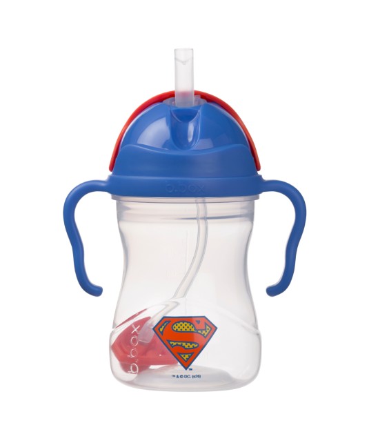 Taza con pajita flexible con pesa b.box Superman