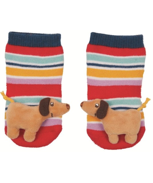 Calcetines con sonajero Perro Salchicha Die Spiegelburg