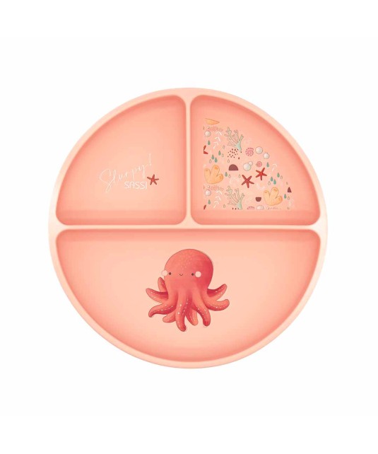 Sassi Plato de silicona con compartimentos Pulpo