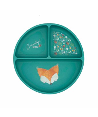 Sassi Plato de silicona con compartimentos Zorro