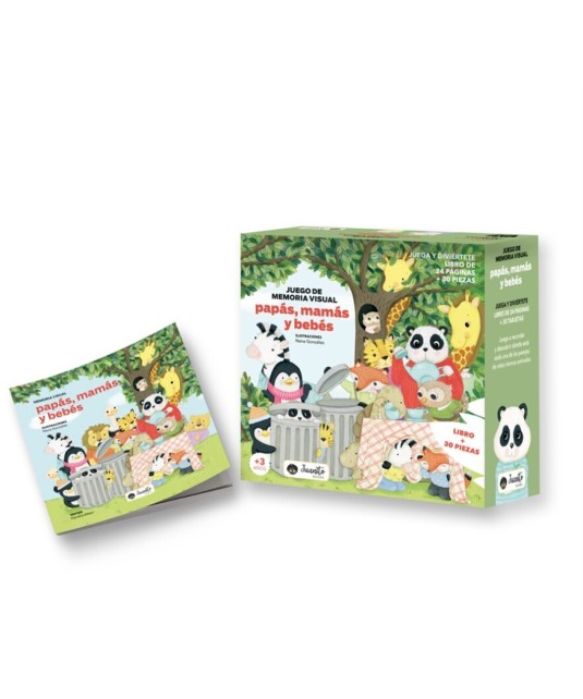 Juego de memoria visual: Papás, mamás y bebés