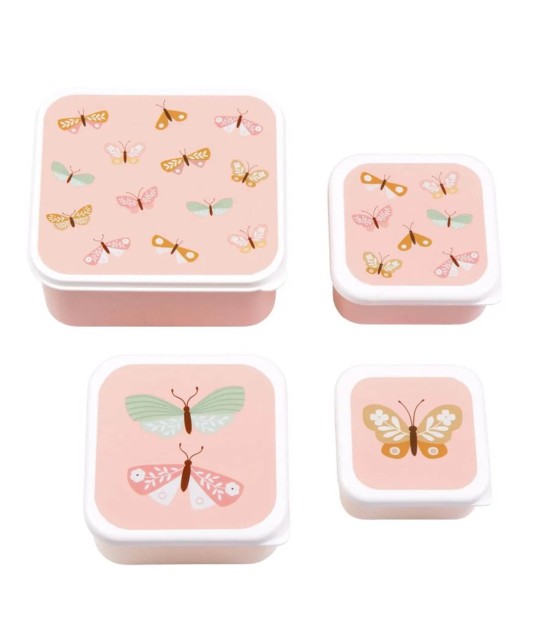 4 Cajas de almuerzo y merienda Butterflies